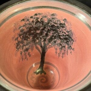 Nancy Bishop Studio Porcelain‎ Pottery Tree Bowl Pink Metallic Glaze 6"